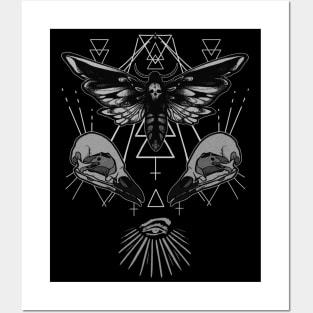 moth & skulls Posters and Art